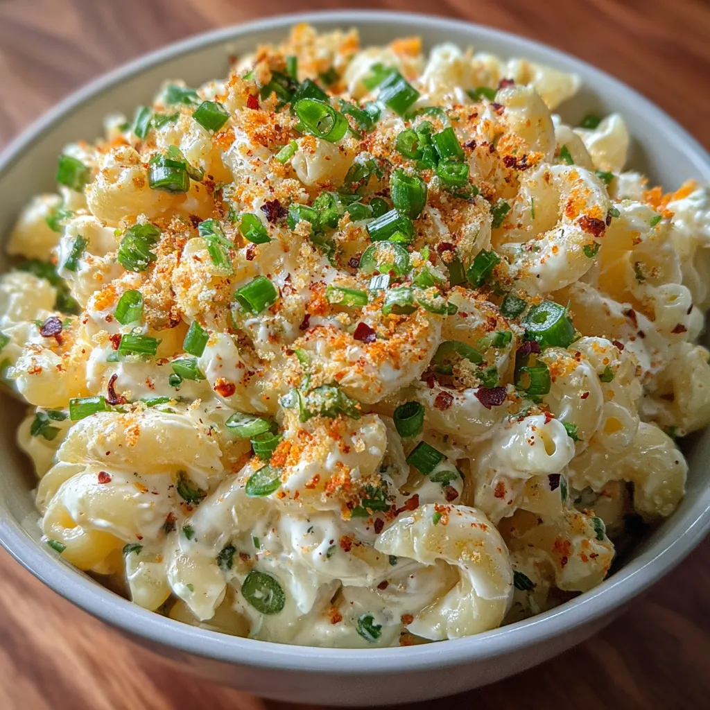 Creamy Jalapeño Popper Macaroni Salad with Bacon and Cream Cheese - secondary view